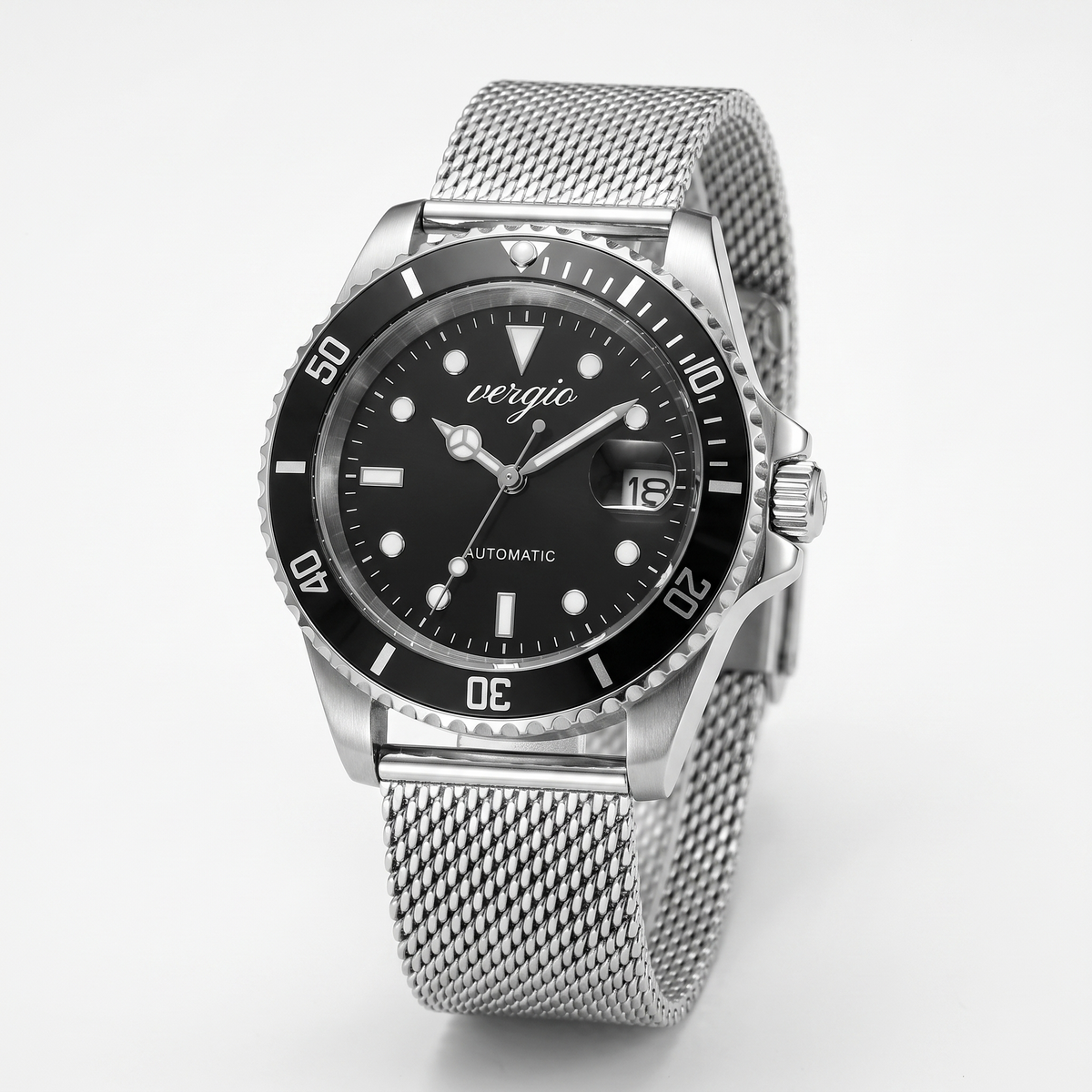 Reloj con correa de malla milanesa