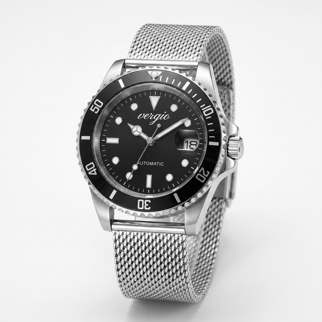 Reloj Vergio con correa de malla milanesa