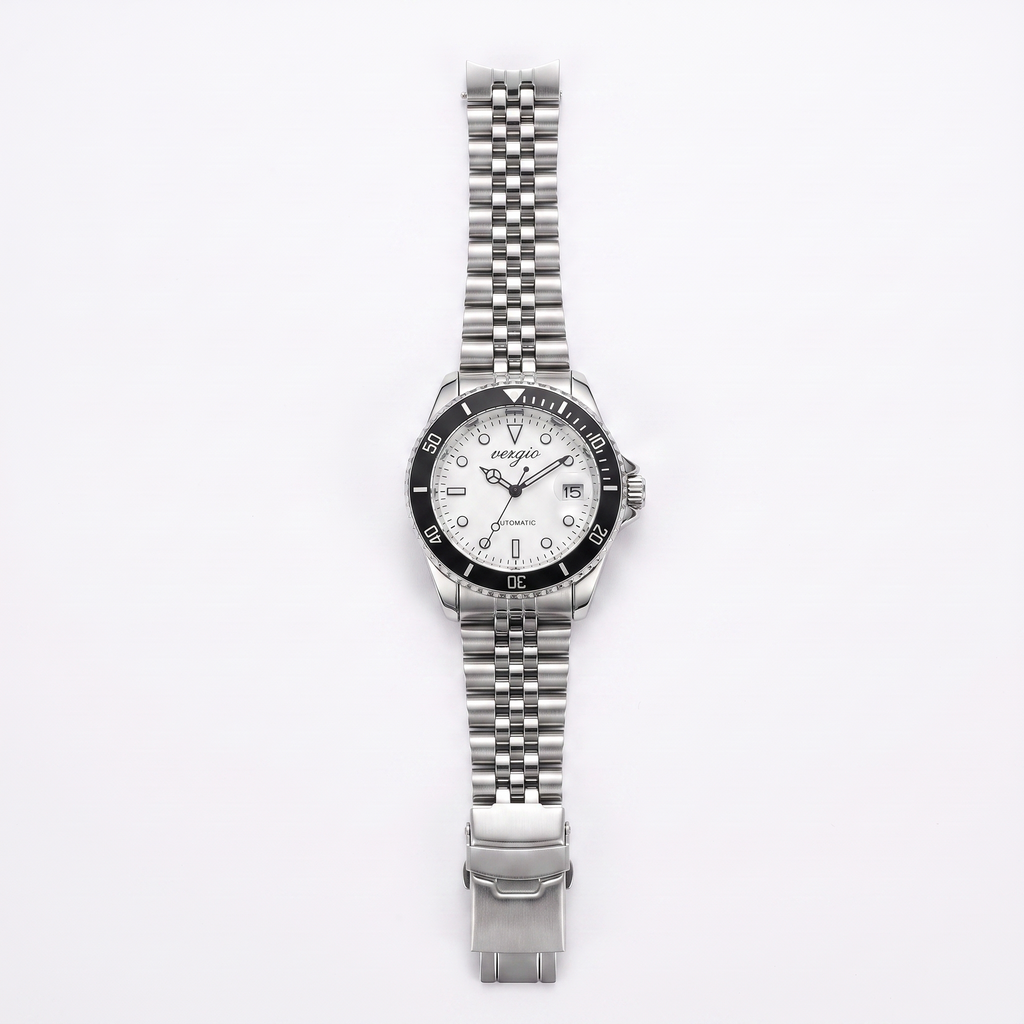 Reloj Vergio Diver 40 esfera blanca, vista cenital