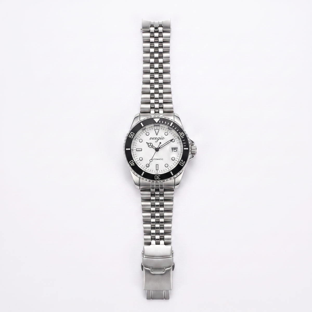 Reloj Vergio Diver 40 esfera blanca, vista cenital